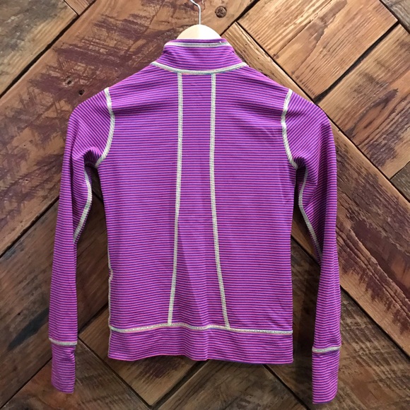 Zella Girl Striped Zip-Up and Light Weight Cowl Neck Long-asleep Tee - Picture 4 of 11